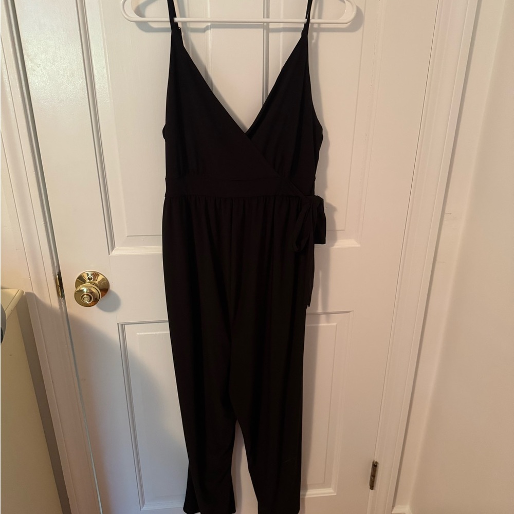Kaileigh Black  Jumpsuit with V-Neckline Maternity + Breastfeeding